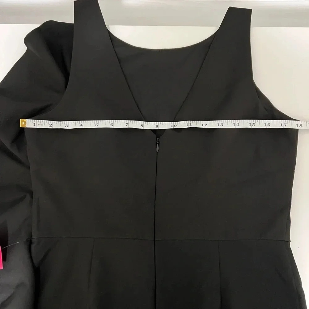 Belle Badgley Mischka Allison Side Ruffle Jumpsuit Size 10 - Picture 10 of 11